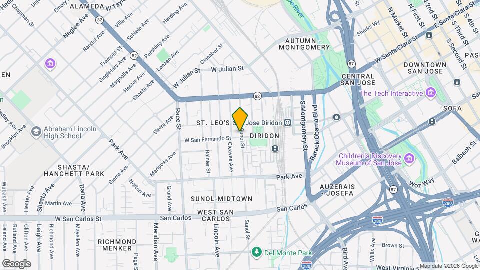 851 W San Fernando St Map and Location Details