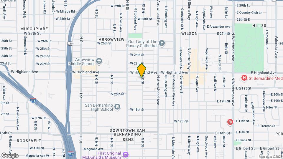 2120 N D St Mapa y Detalles de la Ubicación
