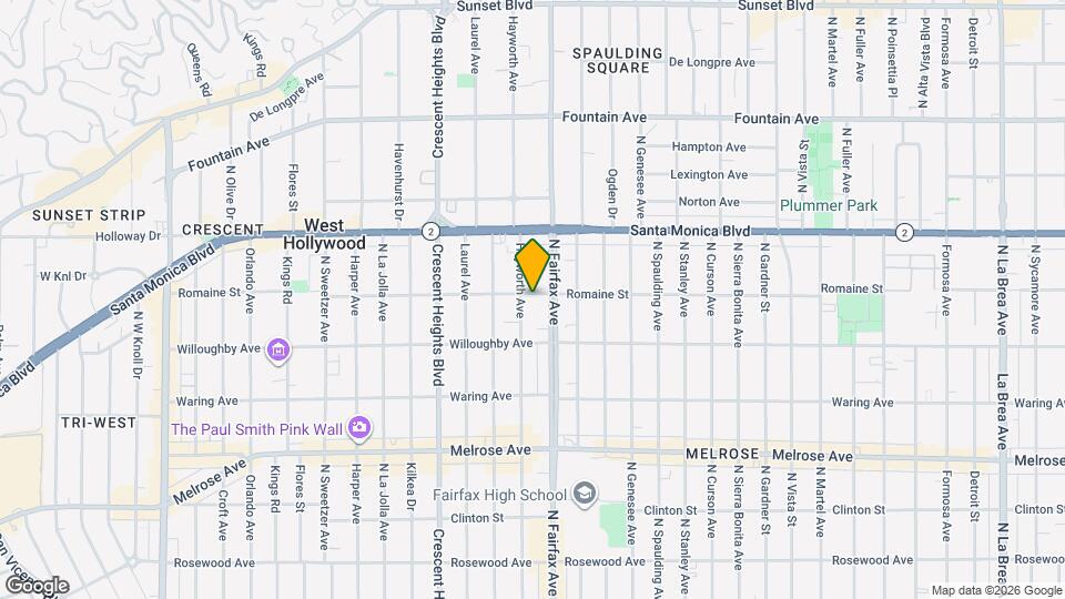 950 1/2 North Hayworth Avenue Map and Location Details