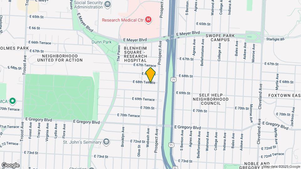 2501 E 68th Terrace Map and Location Details