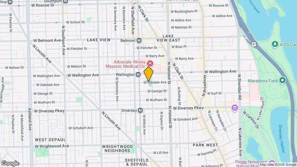 915 W Oakdale Ave, Unit F1 Map and Location Details