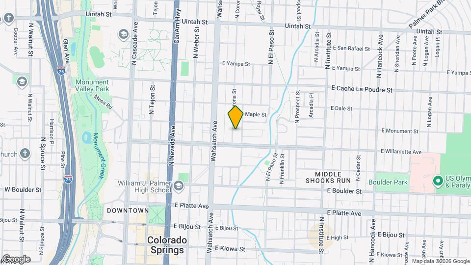 619 N Corona St Map and Location Details