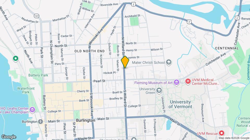 42 N Willard St, Unit 2 Map and Location Details