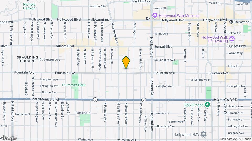 1309 N Sycamore Ave Map and Location Details