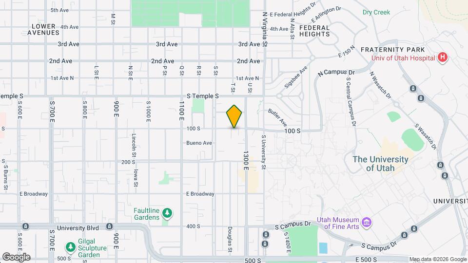 1250 E 100 S Map and Location Details