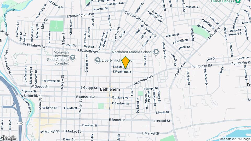 419 E Frankford St Map and Location Details