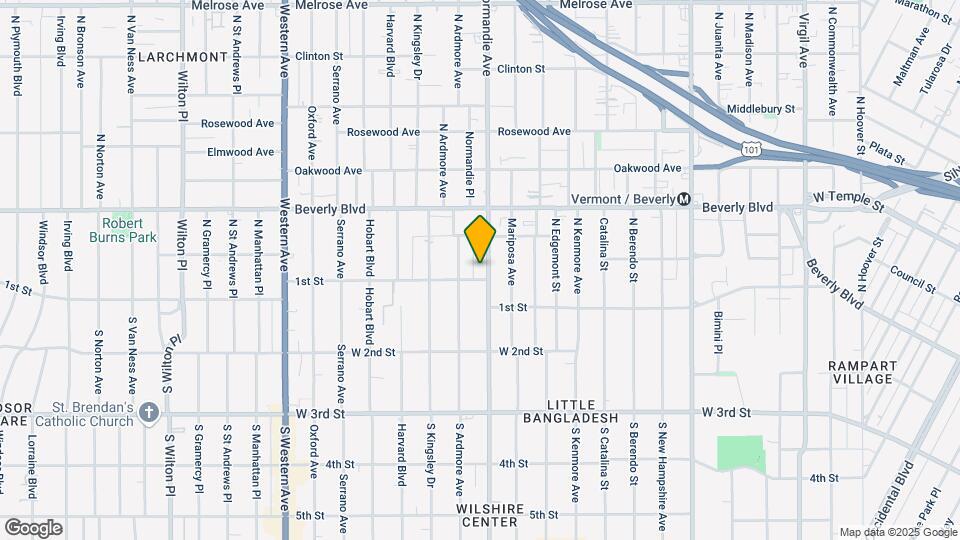111 N Normandie Ave Mapa y Detalles de la Ubicación
