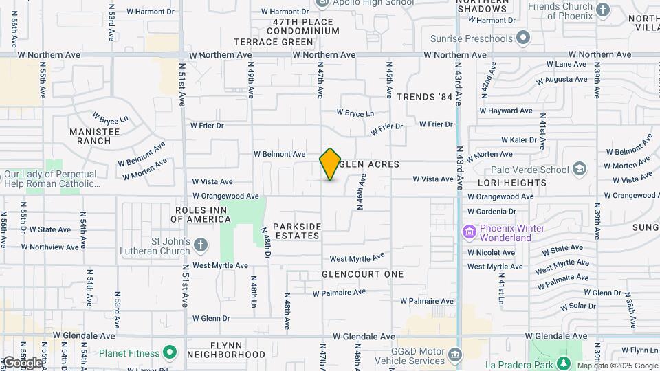 4637 W Vista Ave Map and Location Details