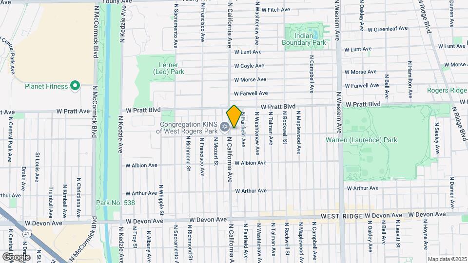 6705 N California Ave Map and Location Details