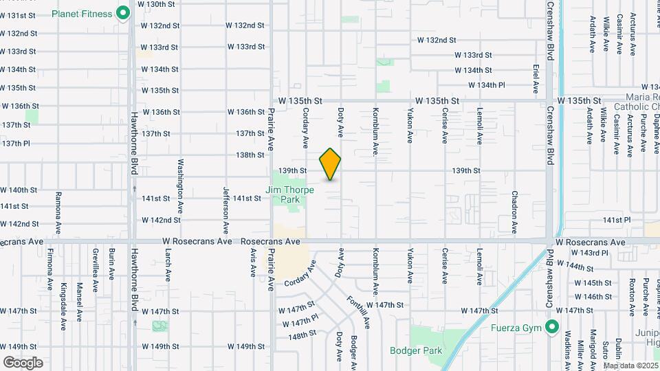 13929 Doty Ave Mapa y Detalles de la Ubicación