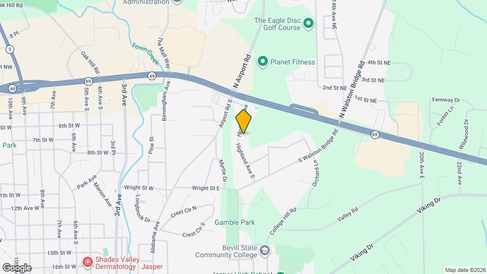 607 Highland Ave Map and Location Details