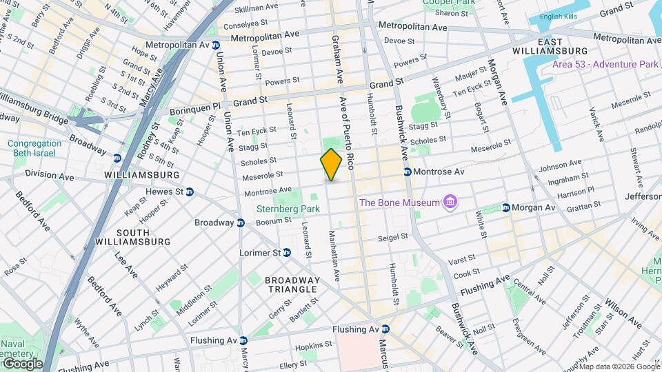 2 Bed 2 Bath in East Williamsburg! Mapa y Detalles de la Ubicación