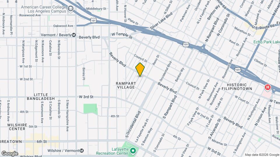 114 S Vendome St, Unit Sierra 4-plex Mapa y Detalles de la Ubicación