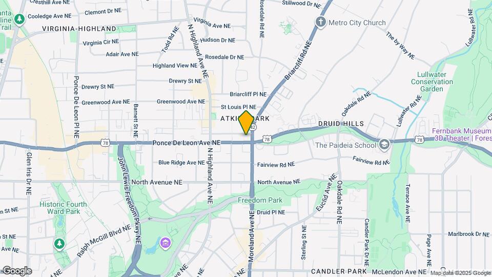 1158 Ponce De Leon Ave NE Map and Location Details