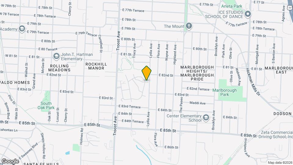 1022 E 83rd Terrace Mapa y Detalles de la Ubicación