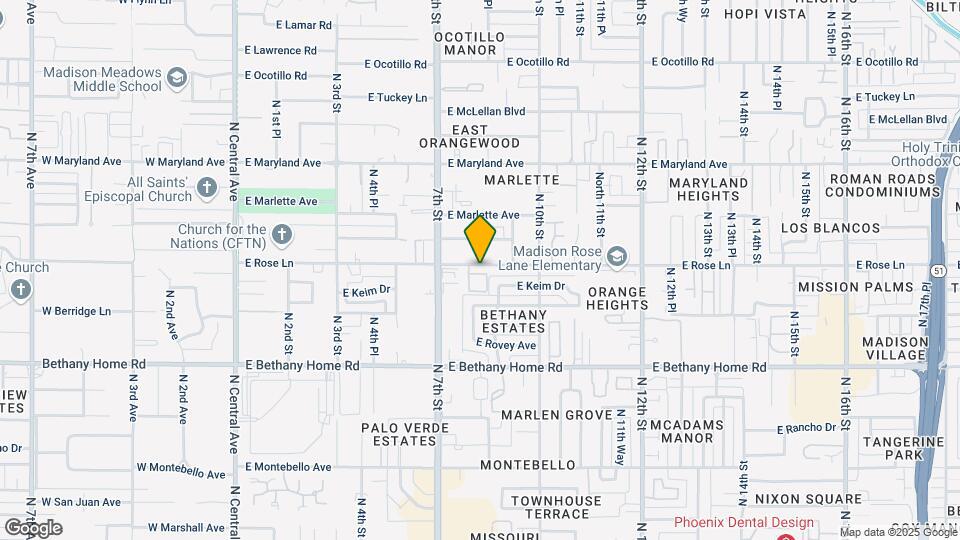 801 E Rose Ln Map and Location Details