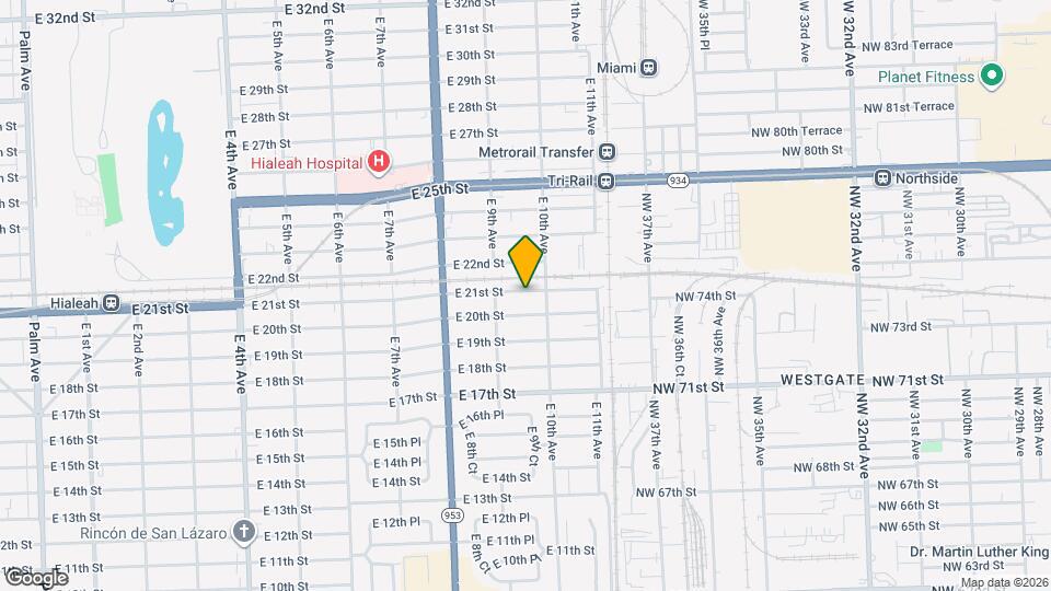 958 E 21st St Map and Location Details