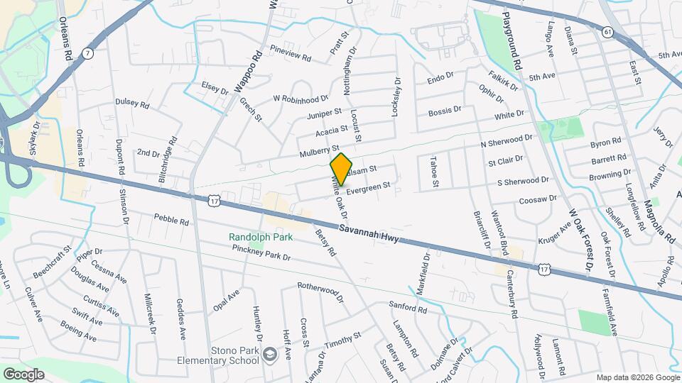 1552 Evergreen St Map and Location Details