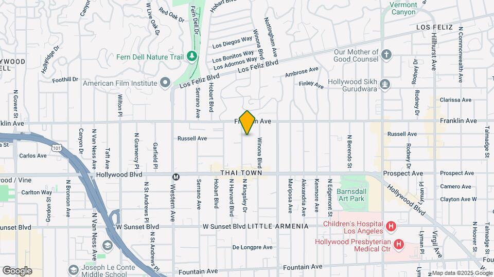 1818 N Kingsley Dr Mapa y Detalles de la Ubicación