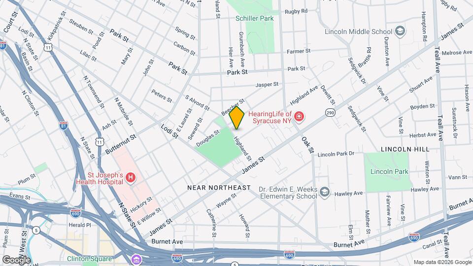 304 Highland St Map and Location Details