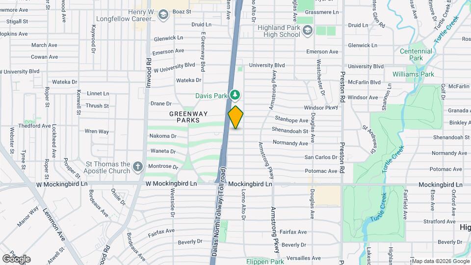 4515 Shenandoah St Map and Location Details