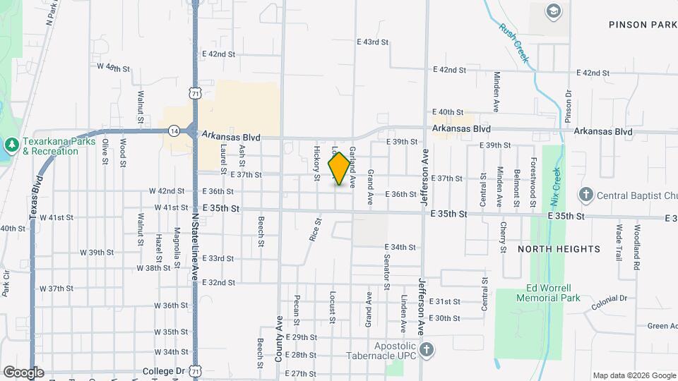 3602 Locust St Map and Location Details