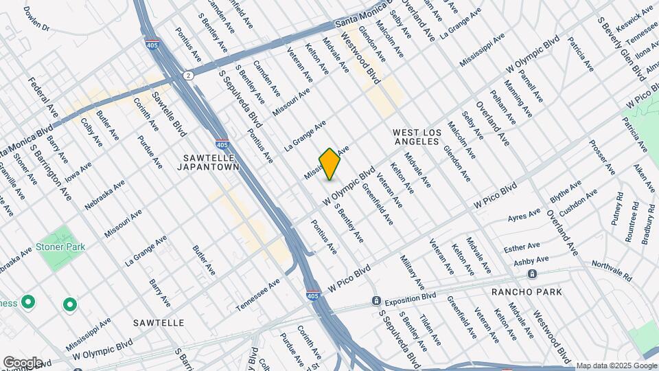2134 S Bentley Ave Map and Location Details