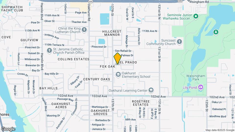 10703 Del Prado Dr W Map and Location Details