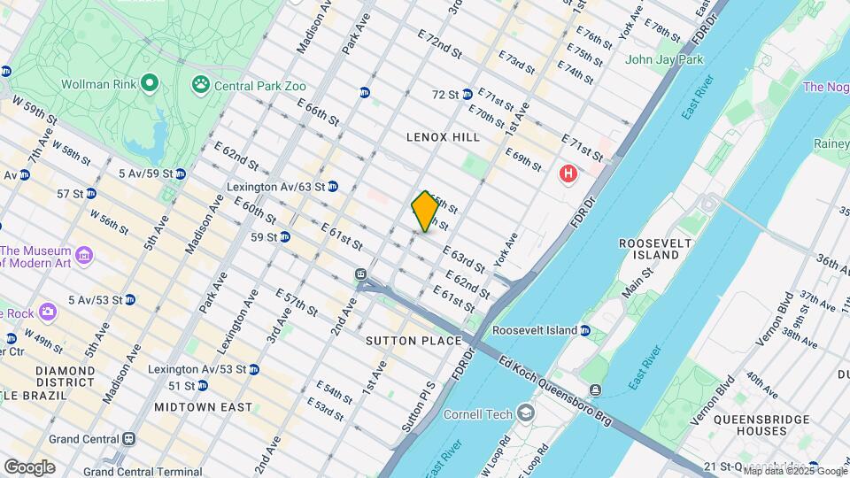344 E 63rd St Mapa y Detalles de la Ubicación
