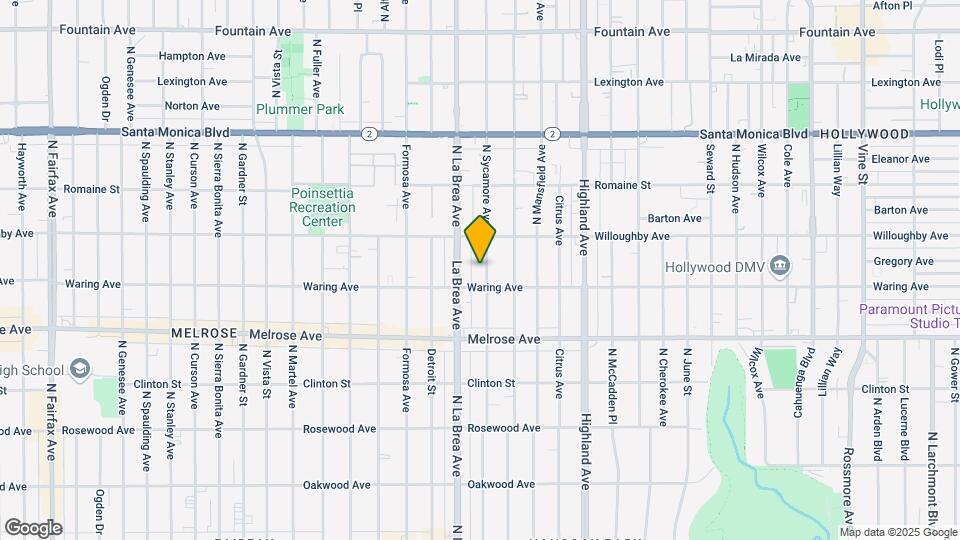 819 N Sycamore Ave Map and Location Details