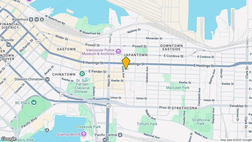 311 Pender St E Map and Location Details