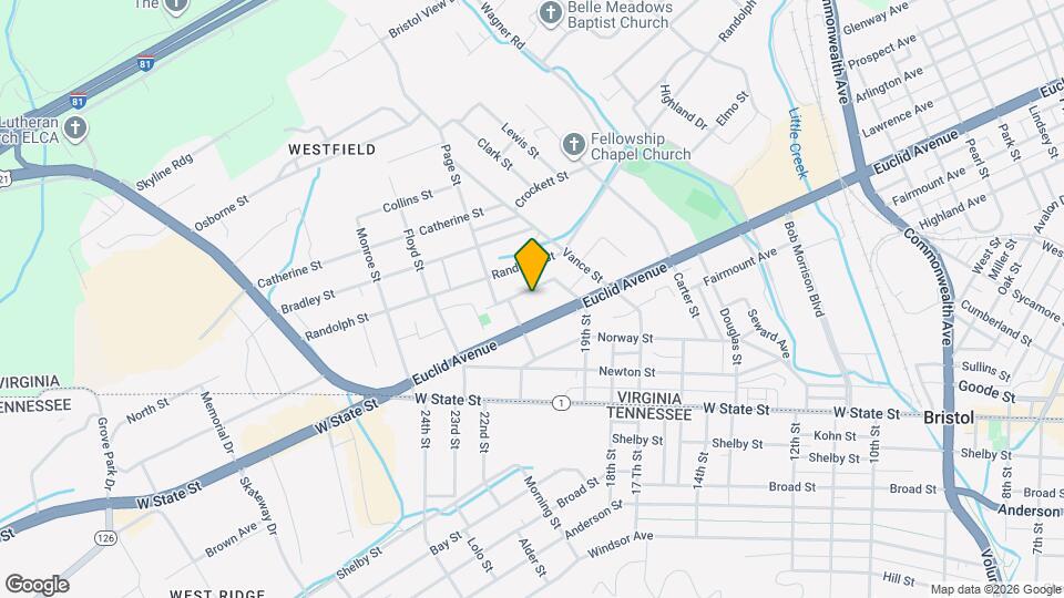 1136 Moorland Ave Map and Location Details