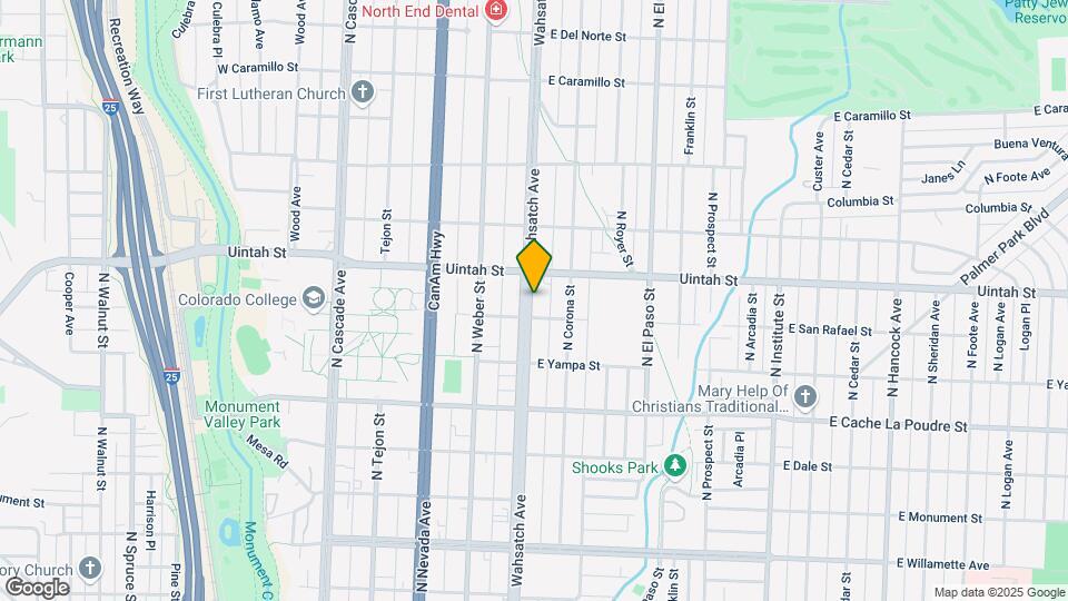 1111 N Wahsatch Ave Map and Location Details
