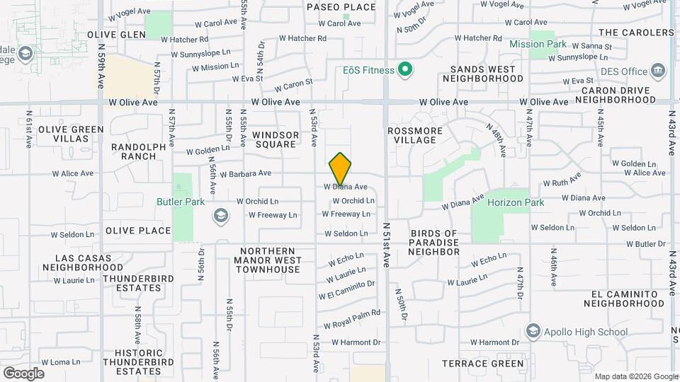 5215 W Diana Ave Map and Location Details