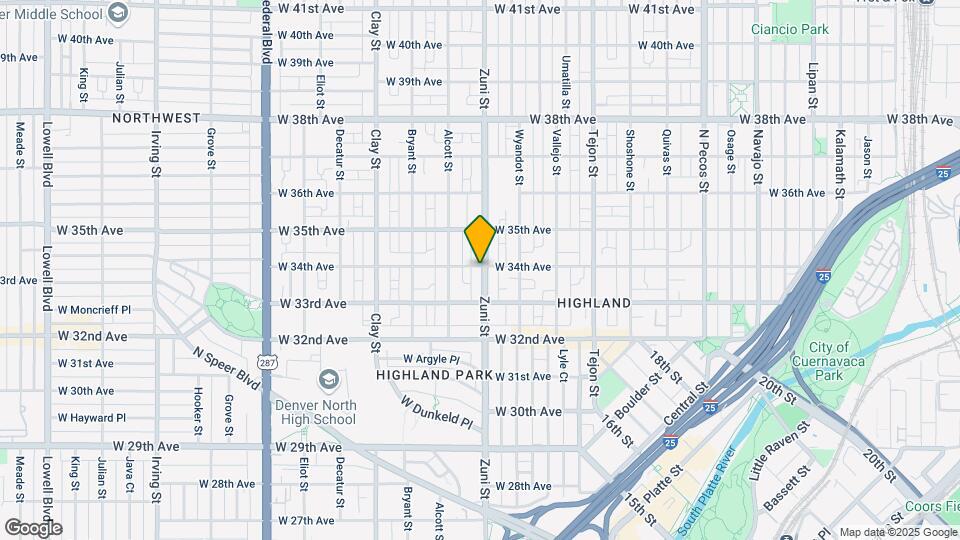 3355 Zuni St Map and Location Details