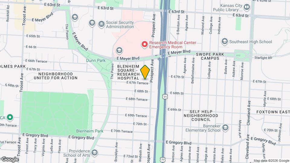 2430 E 67th Terrace Map and Location Details