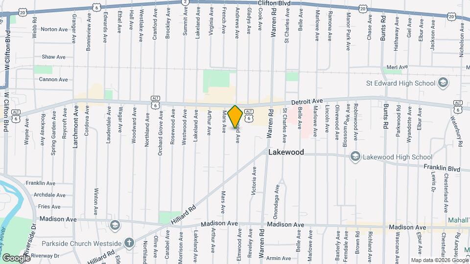 1460 Elmwood Ave Map and Location Details