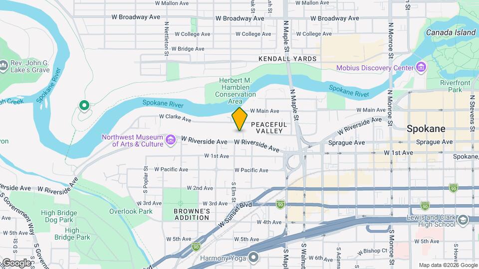 1824 W Riverside Ave Map and Location Details