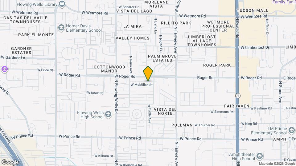 1152 W McMillan St Map and Location Details