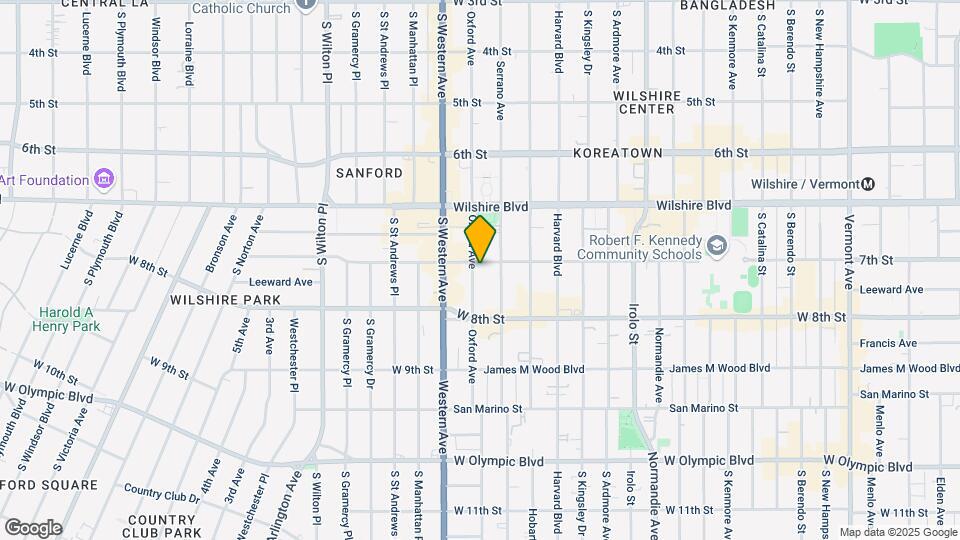 708 S Oxford Ave Map and Location Details