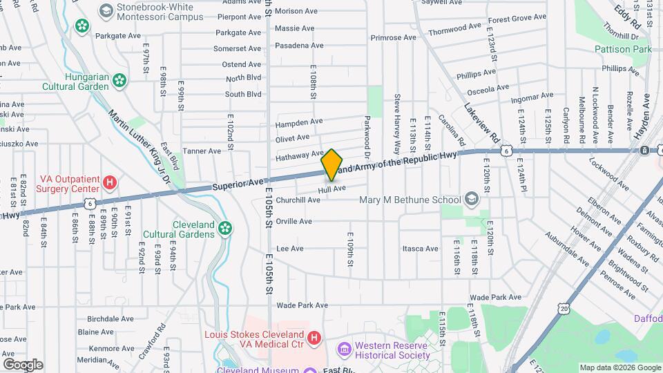 10805 Hull Ave Map and Location Details