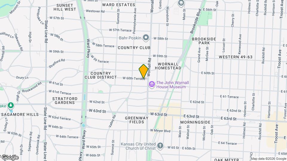 411 W 60th Terrace Map and Location Details