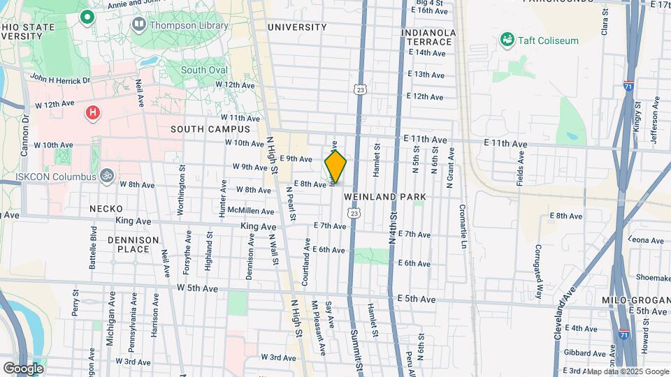 127 E 8th Ave Map and Location Details