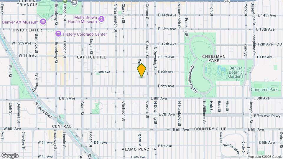 936 N Ogden St Map and Location Details