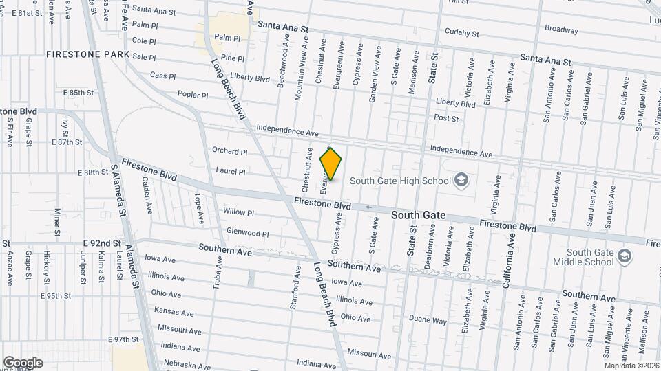 8676 Evergreen Ave, Unit Apt A Mapa y Detalles de la Ubicación