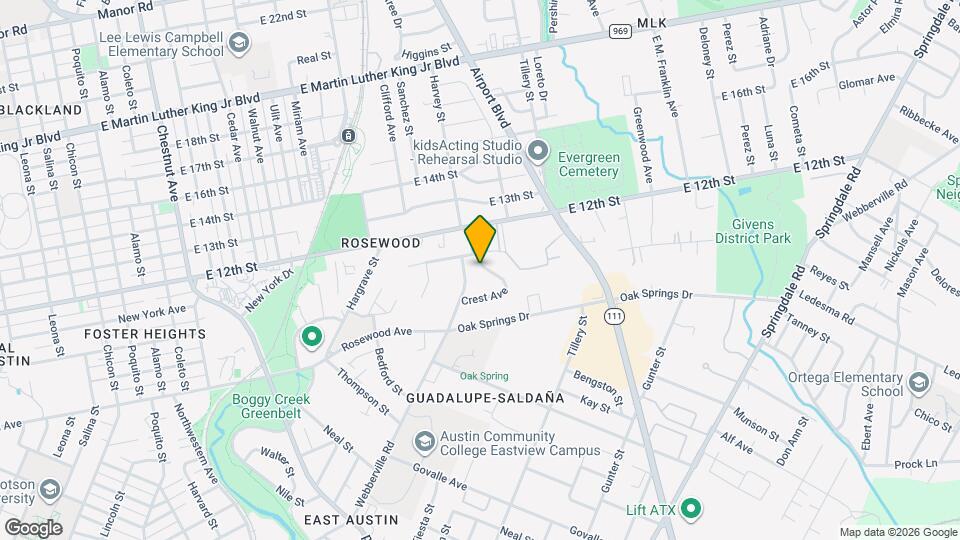 1182 Oak Grove Ave Map and Location Details