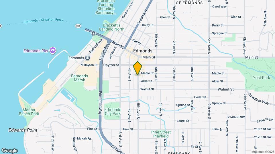 308 1/2 5th Ave S, Unit Edmonds Studio Mapa y Detalles de la Ubicación