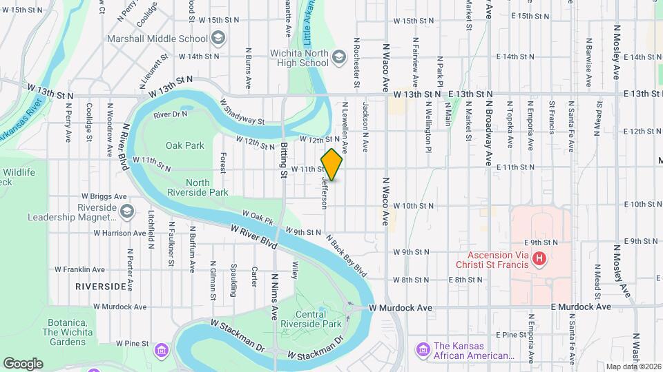 1134 N Jefferson Ave Map and Location Details