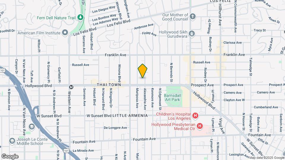 1717 N Alexandria Ave Mapa y Detalles de la Ubicación