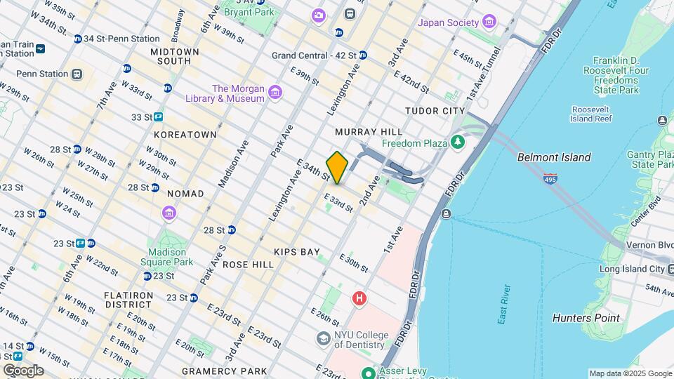 212 E 34th St Map and Location Details